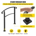 thumbnail image 6 of VEVOR 3-Step Wrought Iron Handrail (Black), 6 of 12
