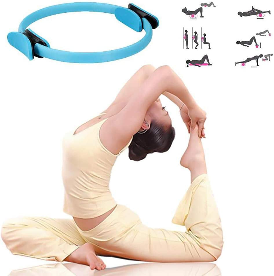 MEABEN 15 Inch Pilates Rings Yoga Pilates Magic Circle Pilates Ultra Fit Exercise Resistance Fitness Toning Ring Workout Fitness Circles with Dual Grip Handles for Home Gym Use 