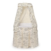 Majesty Baby Bassinet with Canopy - Ecru/Black Toile Bedding