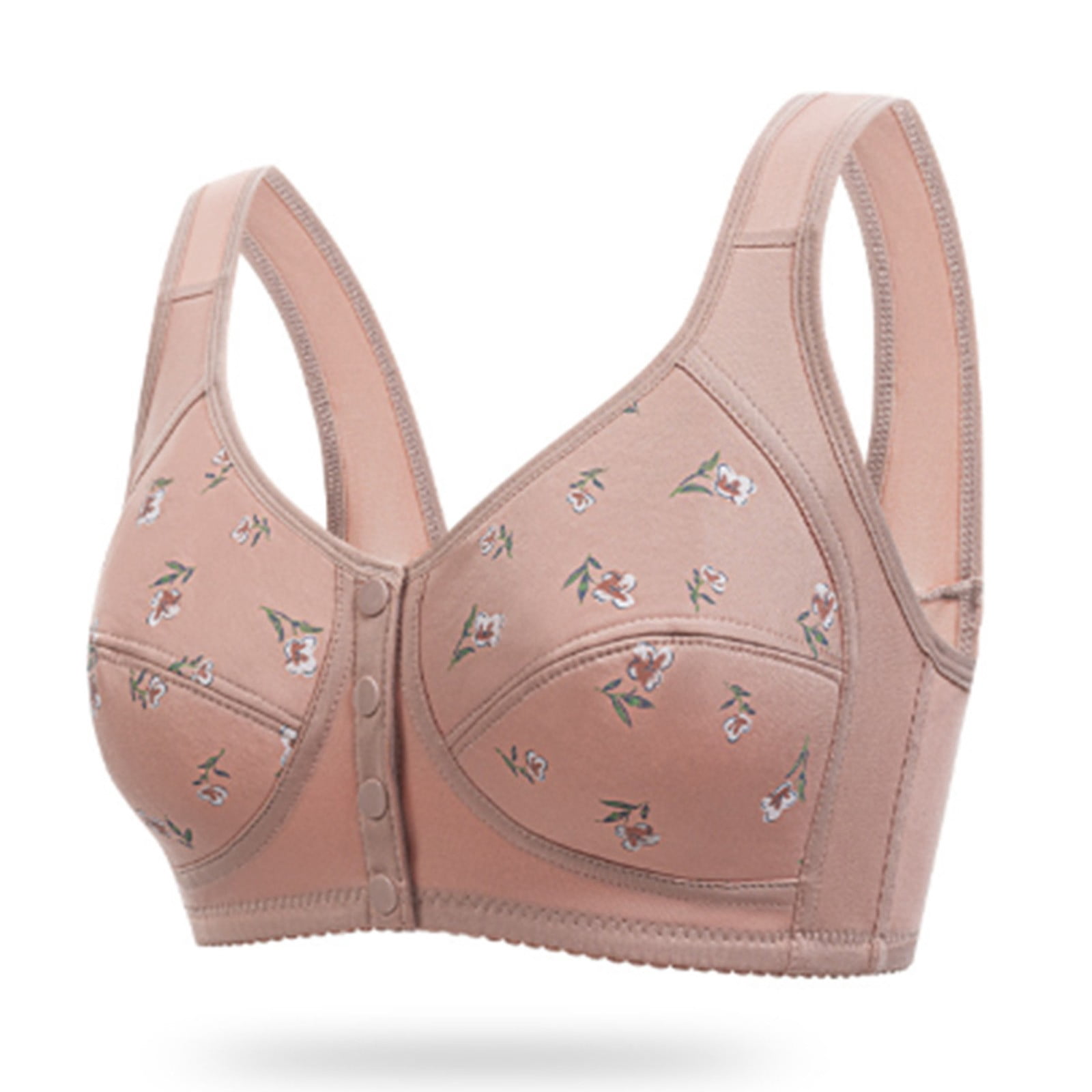 Wang6 Button Front Closure Bras for Women Oversize Lace Wireless