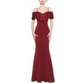 thumbnail image 3 of Umbreon Summer Dresses for Women Sleeve Less Strapless Maxi Dresses Solid Color Zipper Slim Prom Dresses Elegant Formal Evening Gowns, 3 of 6