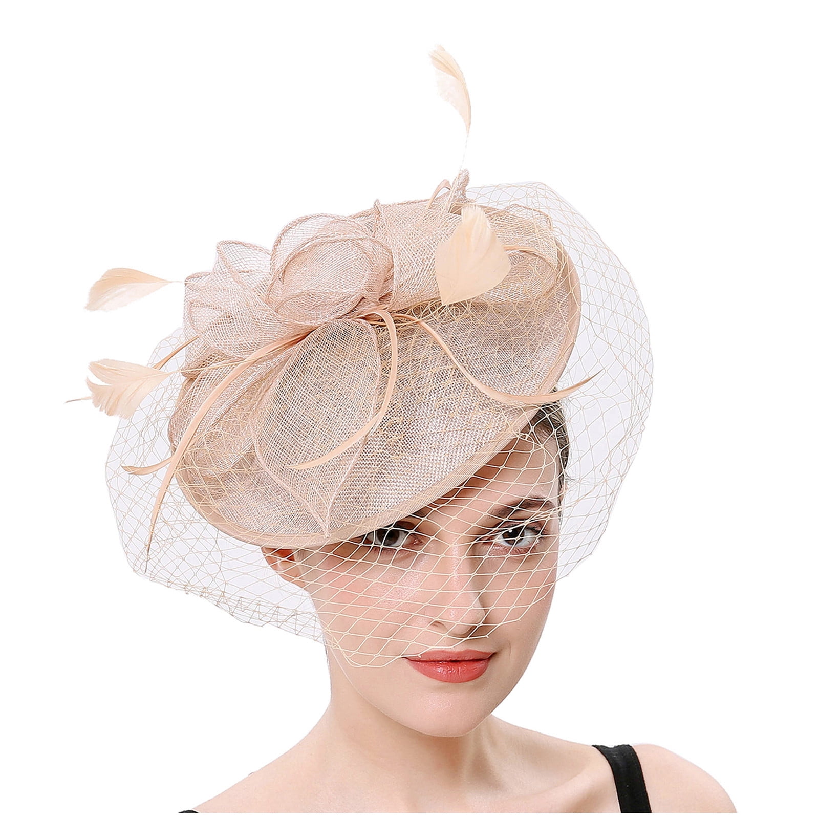 Guvpev Women Girls Mesh Fascinators Hat Cocktail Party Headband