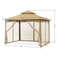 thumbnail image 2 of MASTERCANOPY 9 x 9ft Patio Gazebo with Double Roof and Mesh Walls, Khaki, 2 of 8