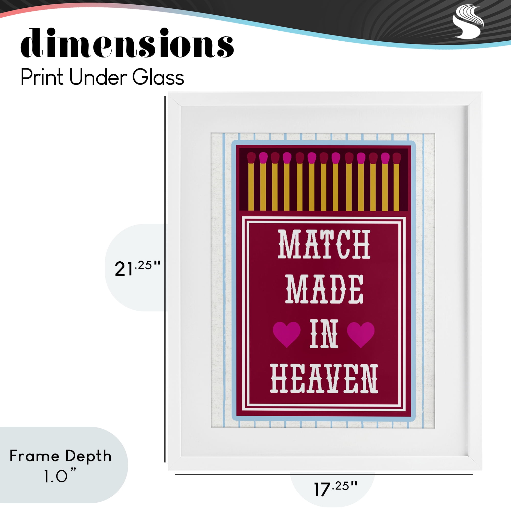 Stupell Industries Vintage Match Made In Heaven White Framed Print Under Glass, design by Lil' Rue