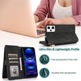 thumbnail image 3 of REQO Compatible with Xiaomi Redmi Note 12 Pro 5G / Poco X5 Pro 5G Wallet Case Tempered Glass Screen Protector and Zipper Leather Flip Cover Card Holder Stand for Redme Note12 12Pro Women Men Black, 3 of 8