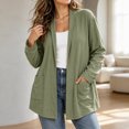 thumbnail image 5 of Iroehba Womens Cardigan Plus Size Long Sleeve Open Front Solid Color Relaxed Cut Casual Outerwear with Pockets for Everyday Wear, 5 of 9