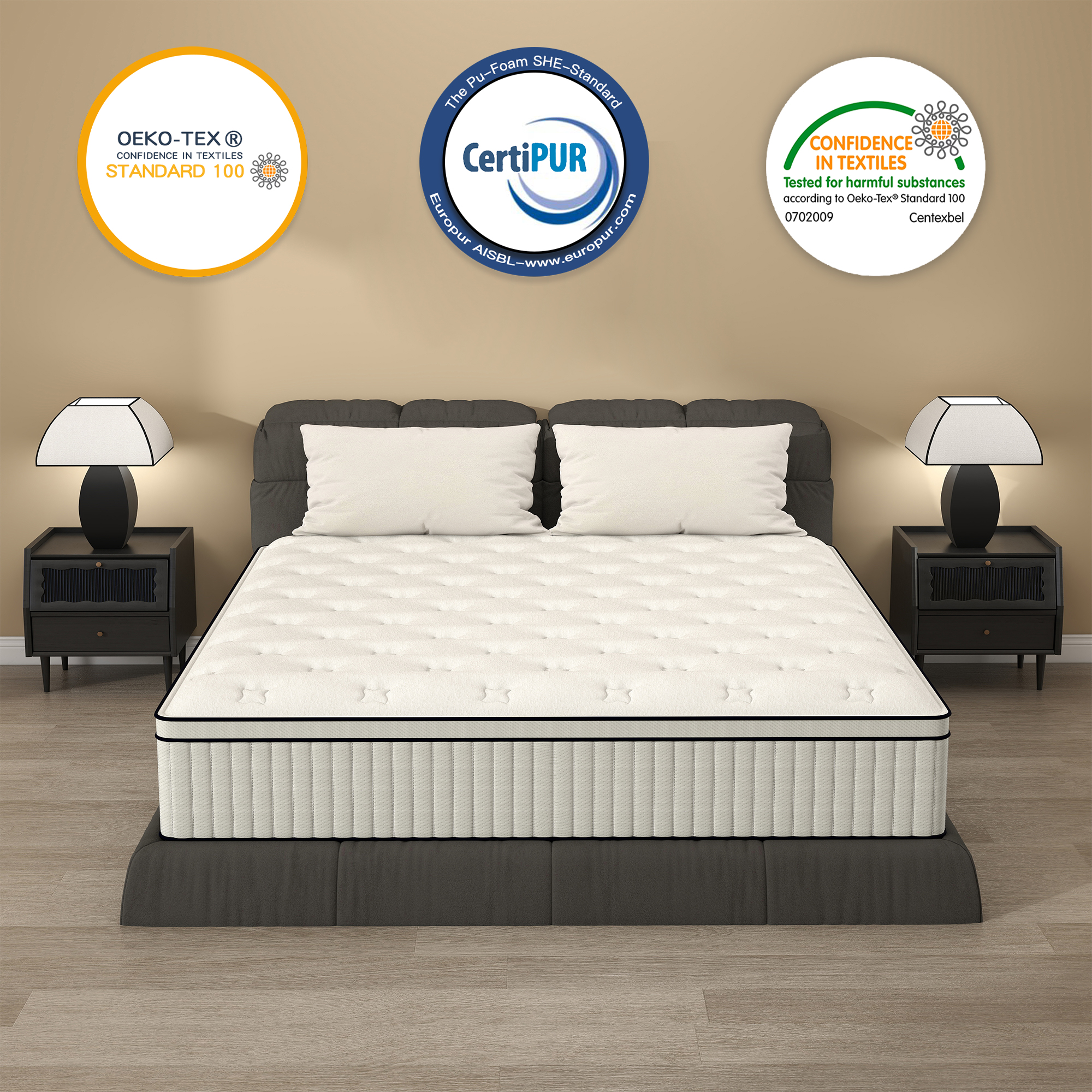DalisTairy 14 inch Twin Size Medium Firm Hybrid Mattress Thickness Bed In A Box
