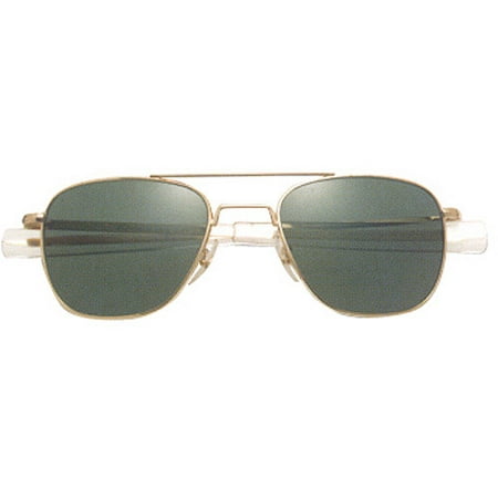 AO Original Pilot Sunglasses with 57mm Bayonet Temples and True Color Gray Glass Lenses