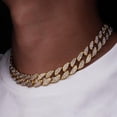 thumbnail image 2 of Collar de estilo europeo y americano con cadena cubana para hombre, estilo hip hop, accesorios, collar con incrustaciones de diamantes, 2 of 5