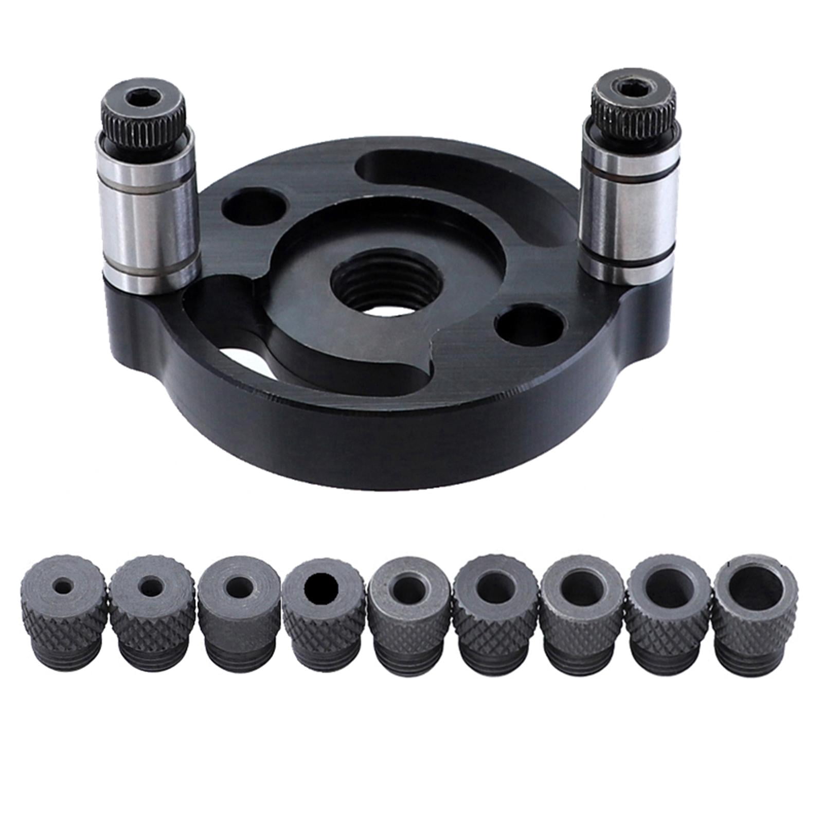 GUOOL Vertical Self Centering Dowel Jig Kit Drill Wood Dowel Hole Drilling Jig Drill Bit Set Aluminum Alloy Fixture Woodworking Hole Puncher Locator Tools Black