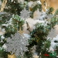 thumbnail image 4 of Ornativity Silver Glitter Snowflake Ornaments Holiday Wedding Sparkle Hanging Plastic Snowflake.42lb, 4 of 5