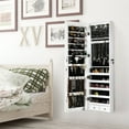 thumbnail image 3 of Costway Mirrored Jewelry Cabinet Jewelry Organizer w/2 LED Lights White, 3 of 9