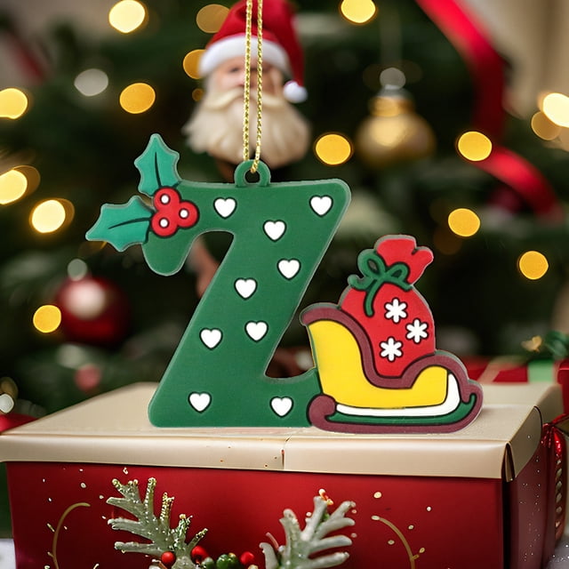 Decoraciones Del Árbol de Navidad 26 Piezas Set de Decoración Del Árbol de Navidad Incluye Mayúsculas Letras Inglesas Ornamentos Del Árbol de Navidad