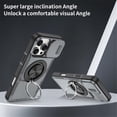 thumbnail image 2 of Case for iPhone 16 Pro Max with Rotating Metal Stand, MagSafe Magnetic Wireless Charging,Sliding camera casing,Shockproof Dropproof Tough Rugged Protective Case Cover,Grey,For iPhone 16 Pro Max, 2 of 8