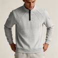 thumbnail image 7 of ZUBKTE Men's Quarter Zip Cotton Pullover Lightweight Mock Neck Sweatshirt Casual Long Sleeve Shirts M-3XL, 7 of 7