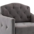 thumbnail image 3 of Accent Chair with Tufted Stitching Details and Metal Legs Gray and Gold, 3 of 5