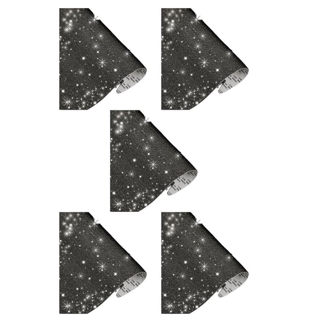 Riwesomey Rhinestone Sheets Strong Stickiness Sticker Decorative DIY Crafts Supplies Exquisite Car Accessories Decorations for Phone cristal negro (12*20 CM) SS6 5piezas Riwesomey CBP224085