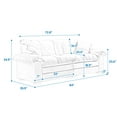 thumbnail image 7 of 84" Chenille Recliner Sofa, Cozy Sofa Loveseat with Sturdy Wood Legs, Cloud Thicken Cushion Deep Seat Sofa Couch with 2 Throw Pillows & Memory Foam for Living Room Apartment Office Lounge, Beige, 7 of 7