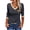 Dark Gray, variant on Women V Neck Long Sleeve T Shirt Color Block Mid Length Basic Top