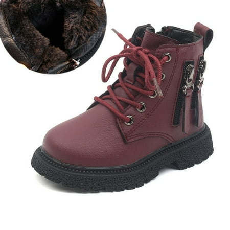 

QWZNDZGR 2022 Spring Autumn Winter Ankle Boots Light Girl Platform Shoes Burgundy Beige Black Boys Short Boots Super Cozy Shoes