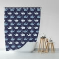 thumbnail image 5 of Nautical Ocean Whale Shower Curtain, Dark Blue Ocean Fish Animal Print Design Bathroom Shower Curtain for Kids, Sea Themed Creatures Underwater Shower Curtain Set with 12 Hooks 72x72 inch, 5 of 5