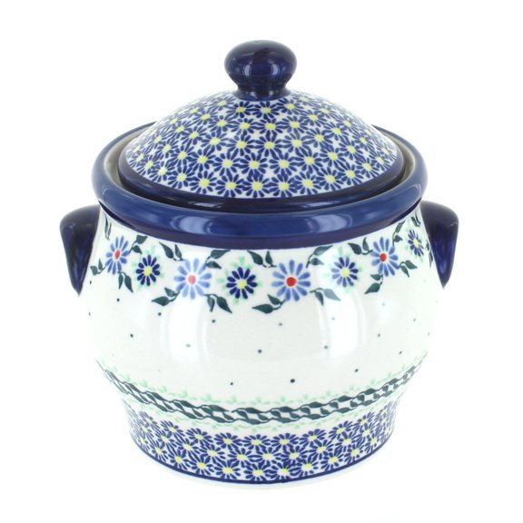 Blue Rose Polish Pottery Petite Bouquet Medium Canister