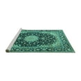 thumbnail image 2 of Ahgly Company Machine Washable Indoor Rectangle Medallion Turquoise Blue Traditional Area Rugs, 8' x 12', 2 of 4