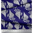 thumbnail image 3 of Soimoi Polyester Crepe Fabric Leaves & Floral Block Printed Fabric 1 Yard 42 Inch Wide, 3 of 3