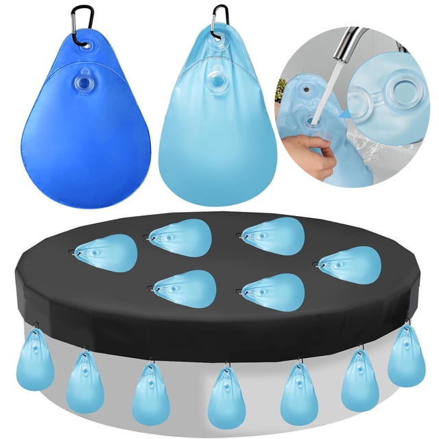Fiudx Bolsa para Cubrir Piscinas de Invierno, Pvc Duradero, Impermeable y Resistente a Las Heladas, Fácil de Llenar, para Colgar, Protege La Piscina Contra Vientos Fuertes, para Uso Invernal, 1 Unida