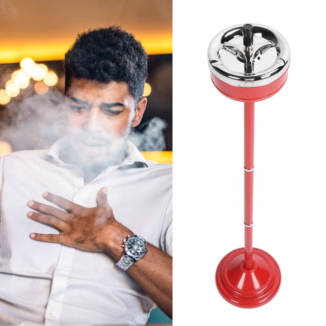 Cenicero De Pie Para Exteriores, Cenicero De Piso De Metal Decorativo Pulido Desmontable, Autolimpieza, Altura Ajustable Para Restaurante Para Sala De Estar