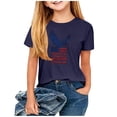 thumbnail image 4 of Boys & Girls 2-14Y Loose Crew Neck Short Sleeve Tee Casual 2026 Summer Independence Day Graphic Navy 4-5 Years, 4 of 5
