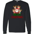 thumbnail image 3 of Inktastic Merry Christmas Santa Reindeer Long Sleeve T-Shirt, 3 of 5