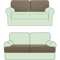 thumbnail image 1 of CHUN YI 2 Piece Stretch Couch Sofa Backrest Cushion Slipcover Checks Spandex Jacquard Fabric (T 2PC, Sand), 1 of 6