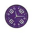thumbnail image 1 of Bewildely Reloj de pared de 12 pulgadas, reloj con puntero que no hace tictac, funciona con pilas, decorativo, moderno, para sala de estar, relojes Decoración del hogar Púrpura Bewildely HA082810-01, 1 of 6