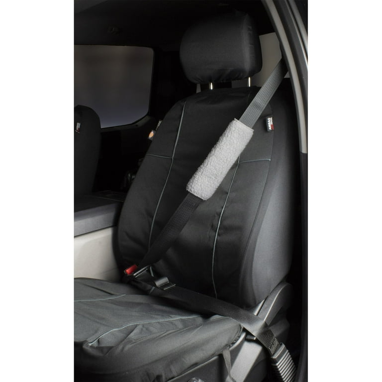 Auto Drive Sheepskin Seatbelt Shoulder Pad Cover Gray