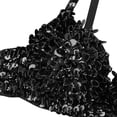 thumbnail image 5 of RUNQHUI Women's Sequins Glitter Beading Padded Bra Top Rave Party Club Belly Dancing Costume Black 38/85, 5 of 6