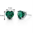 thumbnail image 3 of 1.47 ct Heart Shape Green Created Emerald Stud Earrings in 14K White Gold, 3 of 4