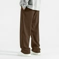 thumbnail image 4 of Handshe Men's Corduroy Straight-Leg Pants, Solid Color with Functional Pockets, Durable Comfort for Casual Everyday Wear, 4 of 8