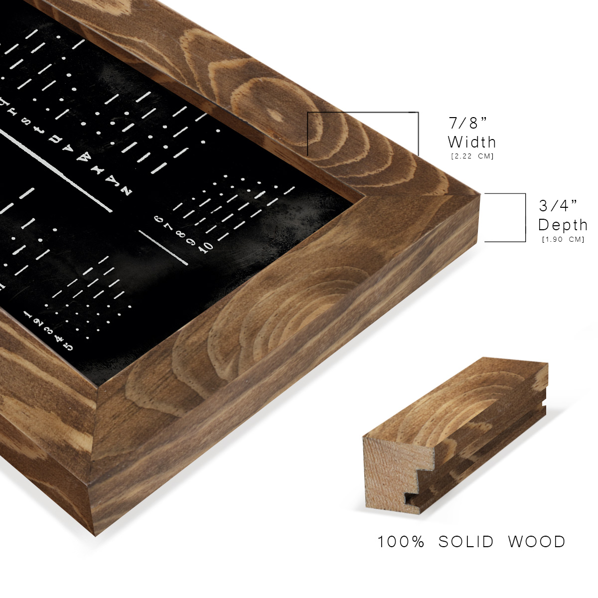 Morse Code Chart - Framed Print w/glass - Walnut