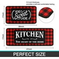 thumbnail image 3 of Framhouse Kitchen Rugs and Mats Set of 2, Black and Red Buffalo Plaid Non-Slip Floor Mat for Home Kitchen Decor - 17x29 and 17x47 Inch, 3 of 6