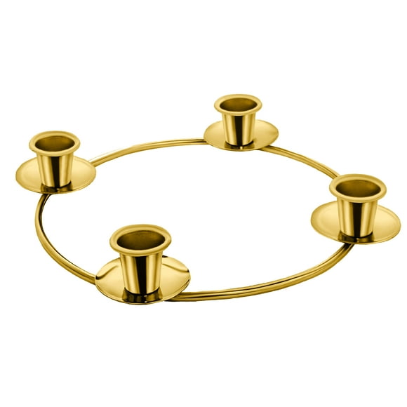 Porte-Bougie de l'Avent pour Bougies de l'Avent - Anneau de l'Avent pour Bougies Tapper - Décoration de Centre de Table de la Couronne de l'Avent - Couronne de Candélabre DIY (Anneau de Bougie de l'Avent en Or)