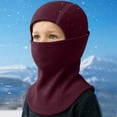 thumbnail image 2 of YOUYEDIAN 3 in 1 Beanie Hat with Scarf and Mask Unisex Kid Winter Warm Fleece Balaclava Thermal Sherpa Hood Ski Mask Face Mask (Wine, One Size), 2 of 5