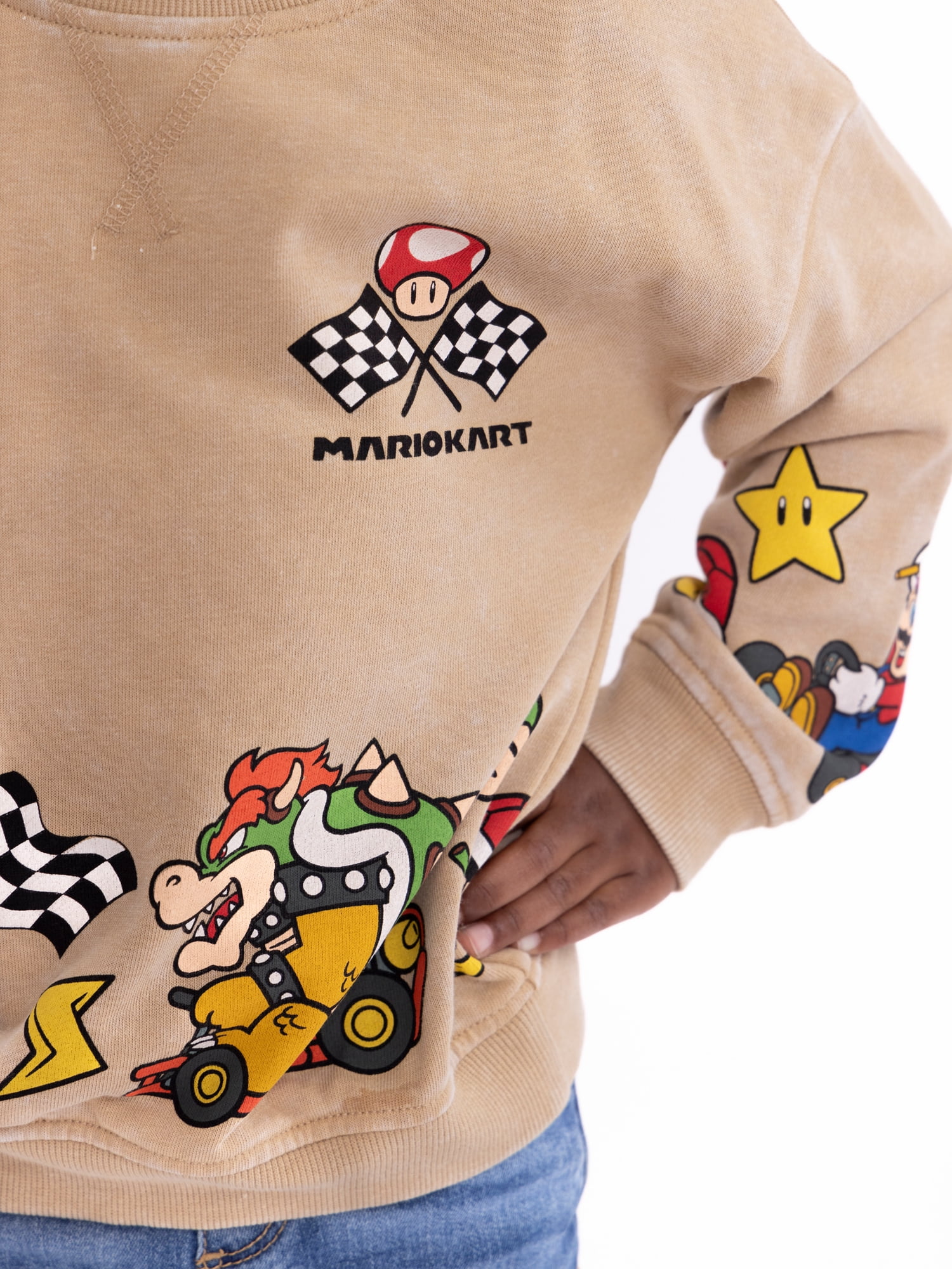 Mario Kart Toddler Boys Pullover Sweatshirt with Long Sleeves, Sizes 12M-5T