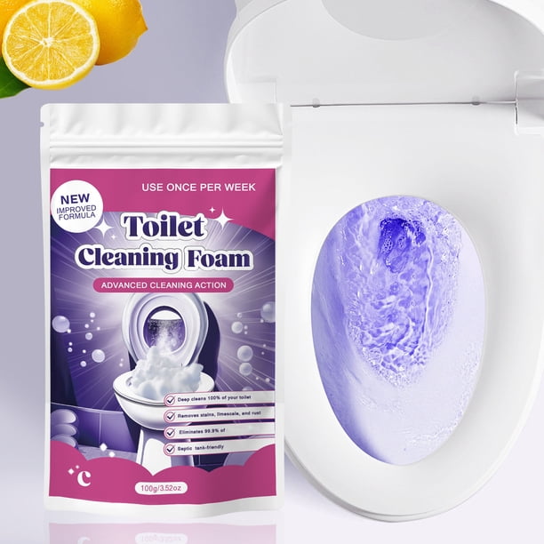 Uuiauoio Toilet Bowl Cleaner, Toilet Cleaner Foam, Touch Free Limescale Remover Powder, Cleaning Powder for Sparkling Clean Toilet, Deep Cleaning, Eliminates Odors