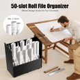 thumbnail image 3 of Blue Print Storage Organizer, 50 Slots Mobile Roll File Cart Blueprint Cabinet with Wheels File Storage Rack Roll Document Holder for Office and Home (Black), 3 of 18