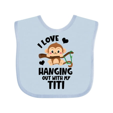 

Inktastic Monkey I Love Hanging out with My Titi Gift Baby Boy or Baby Girl Bib