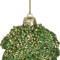 thumbnail image 3 of Northlight 5.5" Green and Gold Glitter Beaded Pine Cone Christmas Ornament, 3 of 4