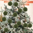 thumbnail image 4 of 15 Pcs Velvet Christmas Balls, 3.15 Inch Velvet Ornaments for Christmas Tree, Christmas Tree Flocked Ornaments Balls for Family Holiday Wedding Party Xmas Hanging Decoration, Green, 4 of 7