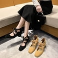 thumbnail image 2 of ¡Novedad de 2022! Sandalias cómodas para mujer, sandalias cuadradas de tacón bajo, zapatos de verano con cremallera trasera de cuero para mujer35 Gao Jinjia LED, 2 of 2
