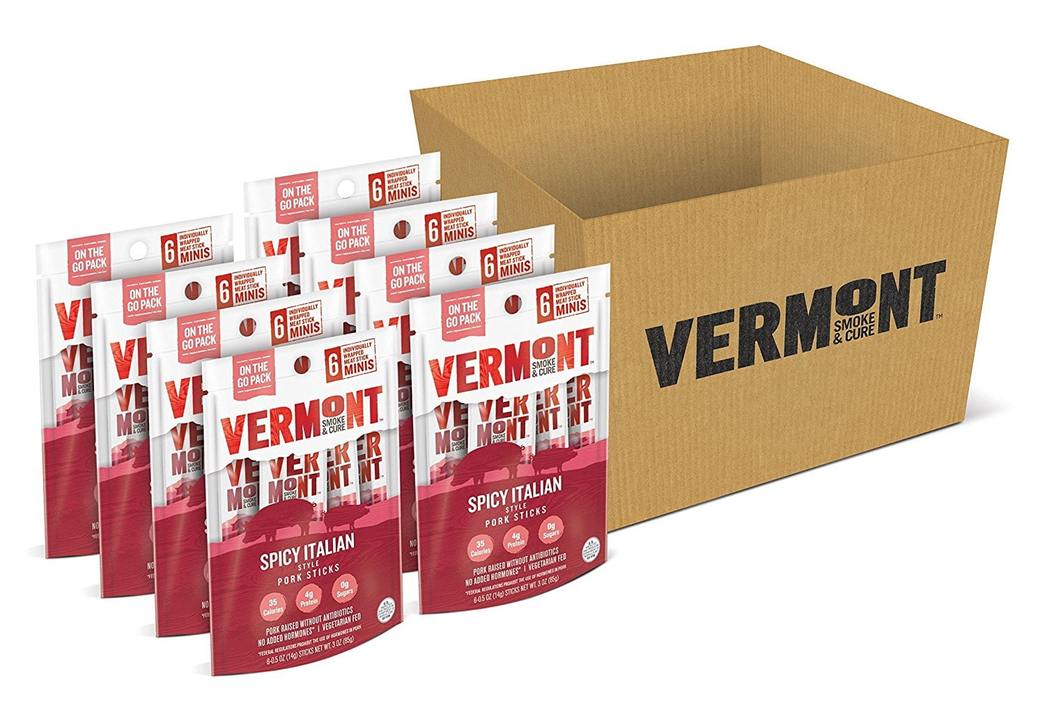 Vermont Smoke & Cure Mini Meat Stick Go Packs, Pork, Antibiotic Free